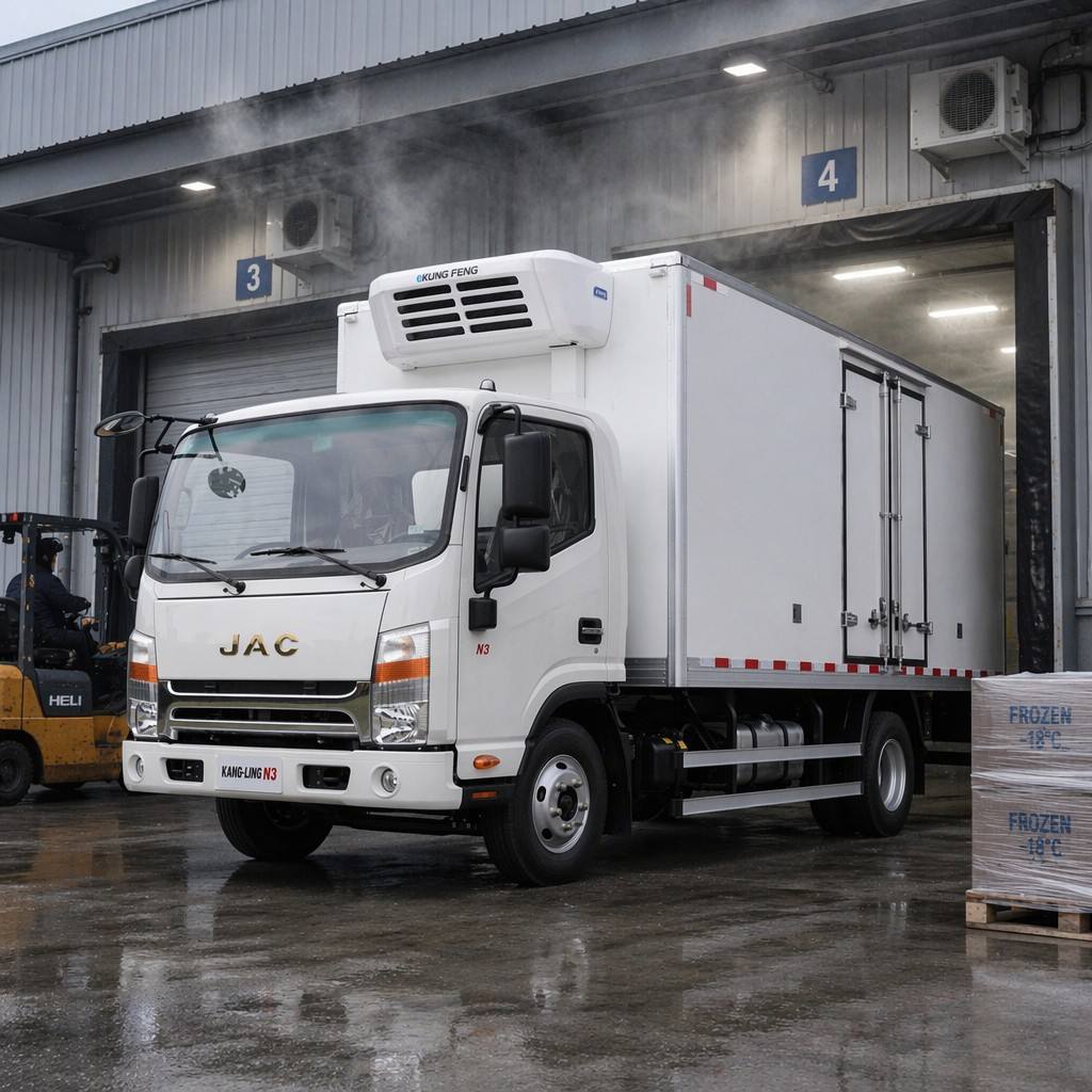 Lori Bersejuk 3Tan dengan Pengangkutan Rantai Sejuk Unit Reefer Pembawa